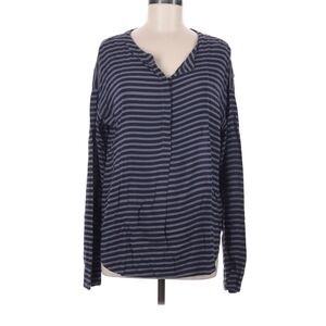 Splendid Women's L Striped Long Sleeve Henley Blouse‎ Preppy